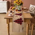 thumbnail image 3 of Christmas Tree Table Runner 72 Inches, Red Black Buffalo Plaid Brown Rustic Wooden Bed Runner Dresser Scarves Tabletop for Indoor Outdoor Parties/Ceremony/Banquet, 14" x 72", 3 of 8