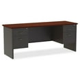 thumbnail image 2 of Lorell, LLR79158, Mahogany Laminate Comm. Steel Double-pedestal Credenza, 1 Each, 2 of 7