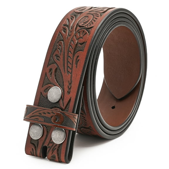 Genuine Full Grain Western Engraved Tooled Leather Belt Strap Belt 1-1/2" Wide