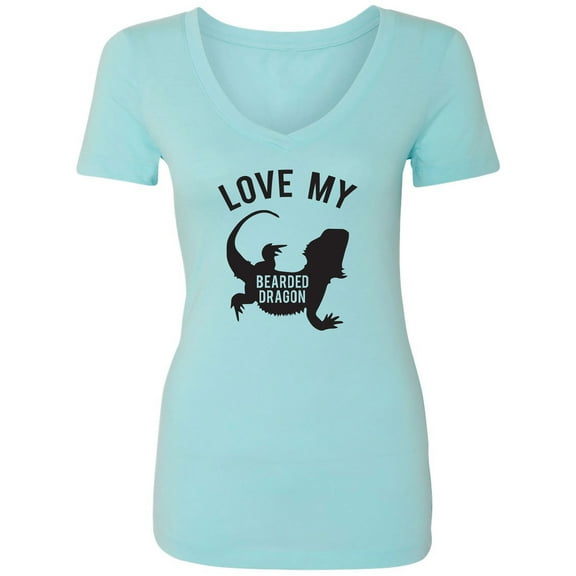 LOVE MY BEARDED DRAGON Womens V-Neck T-Shirt