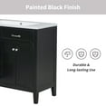 thumbnail image 6 of 36" Bathroom Vanity with Sink, Black Modern Bathroom Cabinet with Storage Drawers, Freestanding Vanity with Ceramic Basin, Solid Wood & MDF Construction, 6 of 9