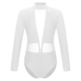 thumbnail image 3 of Sholeno Kids Girls Long Sleeve Ballet Dance Leotard Mock Neck Rhinestones Dance Bodysuit Gymnastics White 16, 3 of 7