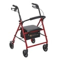 thumbnail image 1 of Rhythm Healthcare 4 Wheel Rollator Walker with 12x12" Seat and 6" Wheels, Red, 1 of 5
