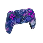 Custom Controllerzz Custom Wireless Controller Compatible with PS5 - Multiple Designs Available (Purple Chaos & Purple Chrome Inserts)
