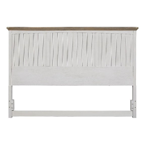 Beach Comber Full Headboard - Weathered White - Sand Top