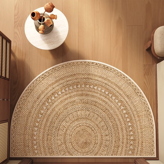 Half Circle Door Mat Outdoor,Braided Entryway Rug Front Door Rug Indoor Outside Entrance, Half Round Rug for Entryway, 16x24"