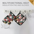 thumbnail image 4 of Yayeee Oven Mitts and Pot Holder Set of 2 Heat Resistant Kitchen Gloves Baking Hot Pad, Black Lucky Cat, 4 of 5