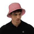 thumbnail image 4 of Balery Red And White Stripes Sombreros para el sol para hombre y mujer, sombrero de pescador con UPF 50+, 4 of 6