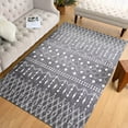 thumbnail image 2 of Junovo 5'x8'Gray Washable Non-Slip Low Pile Moroccan Geometric Area Rug for Living Room, 2 of 7