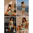 thumbnail image 3 of 2 Piece Women's Workout Set High Waisted Yoga Shorts Activewear Outfit Butt Lifting Sports Set Tummy Control Fitness Gym Pilates Training Clothes, 3 of 6