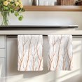 thumbnail image 7 of Orange Branches Kitchen Towels Set of 4, Modern Abstract Art Forest Silhouettes Absorbent Dish Towels for Kitchen, Microfiber Hand Towel, Quick Drying Tea Towel for Cleaning Decorative Dishcloths, 7 of 7