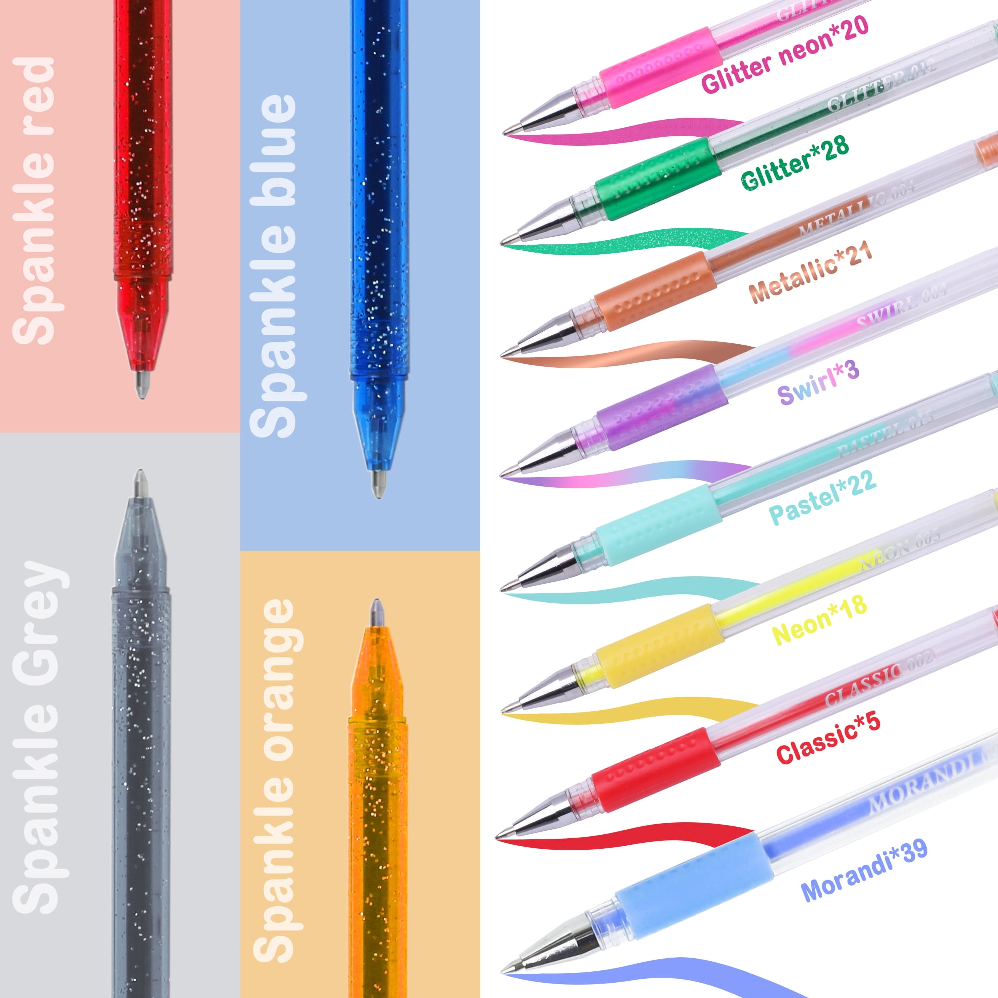 320 Pack Gel Pens for Adult Coloring Book, 160 Colors Artist Pens Include 156 Gel Pens, 4 Metallic Sparkle Pen with 160 Refills for Drawing Doodling
