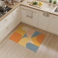 thumbnail image 2 of ODIKA 3'x5' Orange Yellow Geometric Design Washable Throw Rug Contemporary Abstract Pattern Aesthetic Stain Resistant, Low Profile, Non-Slip for Entryway, Kitchen, Mudroom, 2 of 7