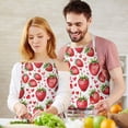 thumbnail image 3 of Red Strawberry Plants Fruit Heart Apron-Garden Aprons for Women with Pockets-Cotton Linen Waterproof Kitchen Cooking Gardening Aprons Adjustable for Kitchen,Cooking,BBQ and Salon 33x27 Inch, 3 of 7