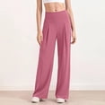 thumbnail image 2 of Stretchy High Waisted Pleated Yoga Pants For Women Wide Leg Loose Pull On Comfy Casual Work Pant, 2 of 7