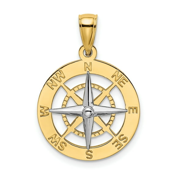 FJC Finejewelers Nautical Compass White Needle Charm