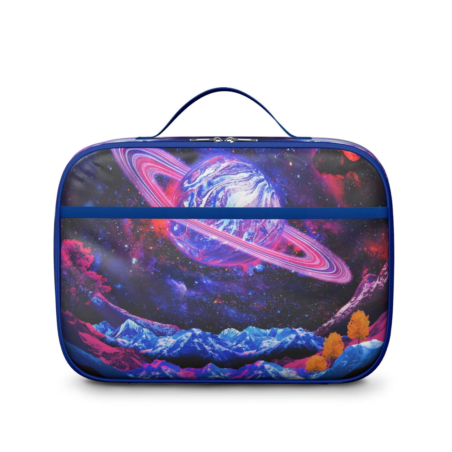 Space-themed Lunch Bag, Insulated Lunch Box with Cute Astronaut, Galaxy, Nebula, Rocket, and Starry Night Designs – Durable, Lightweight Lunch Tote for School, Travel, and Picnic