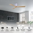 thumbnail image 2 of Matthews Fan Company IR3H-BN-LM-60 Irene 60" Brushed Nickel Hugger Ceiling Fan with 3 Light Maple Blades, Remote and Wall Control, Indoor/Outdoor Damp Rated, 2 of 6