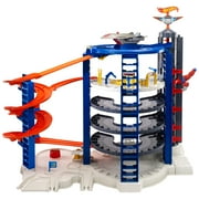 Hot Wheels Track Playset with Four 1:64 Scale Toy Cars, Super Ultimate Garage, over 3-Feet Tall