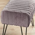 thumbnail image 6 of Home Soft Things Super Soft Faux-Fur Upholstered Stool Ottoman, Charcoal, 19"x13"x17", 6 of 6