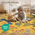 thumbnail image 4 of ODIKA 4'x6' Yellow Vibrant Avian Paradise Garden Washable Area Rug Elegant Floral and Bird Motifs with Lush Foliage for Dorm Room, Small Living Stain Resistant Low Profile, Easy Care, 4 of 7