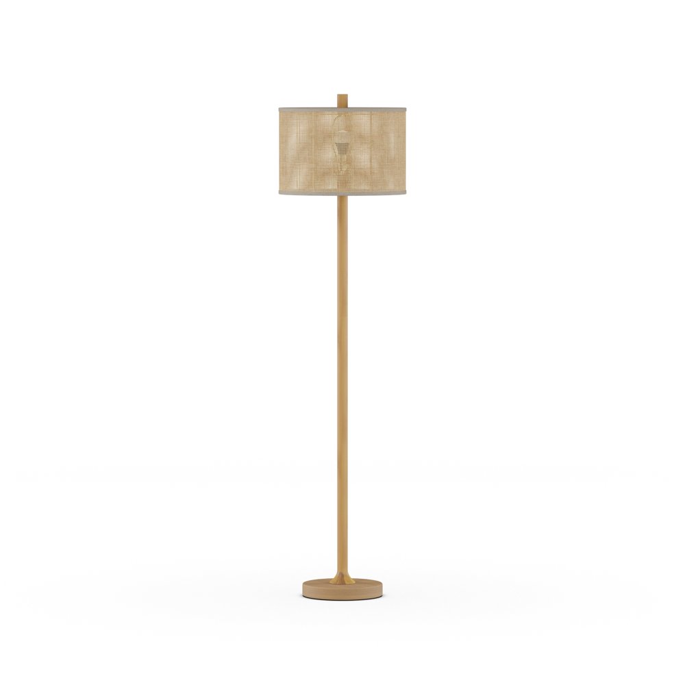 MoDRN 63" Natural Boho Floor Lamp with Rattan Shade