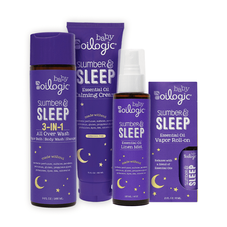 Oilogic Baby Sleep Gift Set with Essential Oil Roll-On Vapor Bath