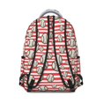 thumbnail image 3 of Baseballs and Stripes Red White Backpack for School, Cute School Bag with Adjustable Shoulder Straps and Padded Back, 15.3"x11"x7.1", 3 of 5