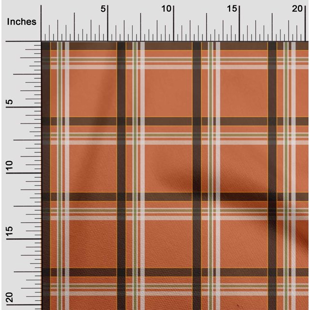 oneOone Cotton Cambric Fabric Madras Check Printed Craft Fabric BTY 56 Inch Wide