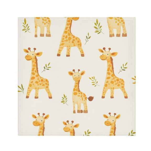 Qxltty Cartoon Giraffe Napkins 20×20in Perfect for Parties Dinners Weddings Cocktail Housewarming Cloth Napkins Set of 6