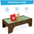 thumbnail image 6 of Best Choice Products Kids 70-Piece Train Table, Large Multipurpose Wooden Playset w/ Reversible Table Top - Walnut, 6 of 7