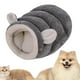 thumbnail image 4 of Cama nido para perros y gatos, suave, cálida y cálida para invierno, para gatos y gatitos, con cojín y accesorios Gris L, 4 of 9