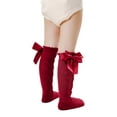 thumbnail image 6 of Baby Girls Knee High Socks Bow Knit Cotton Long Stockings Infants Toddlers Ruffled Socks School Uniform Leggings, 6 of 7