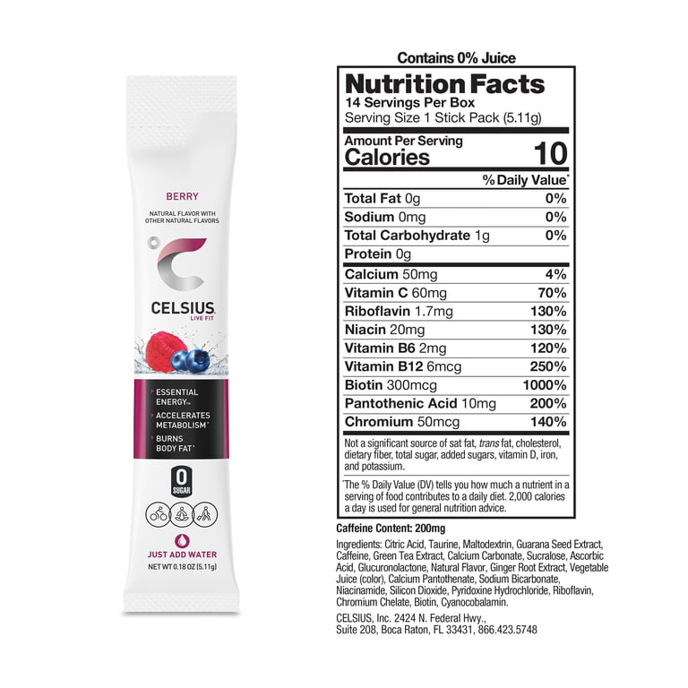 CELSIUS On The Go Energy Drink Mix, Berry, 14 Pack photo 3