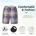 thumbnail image 5 of Daiia Heart Check Plaid Mens Swim Trunks Swim Shorts Quick Dry Swim Shorts with Mesh Lining Pockets-3X-Large, 5 of 9