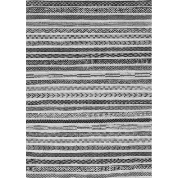 Ahgly Company Indoor Rectangle Abstract Gray Modern Area Rugs, 7' x 9'