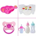 thumbnail image 3 of ZITA ELEMENT Baby Doll Accessories 13 Pcs Baby Doll Feeding and Caring Set Babies Pretend Doll Accessories Including Baby Doll Diaper Bag, Diapers, Clothes, Bottles, Dinner Plate, Pacifier and Comb, 3 of 7