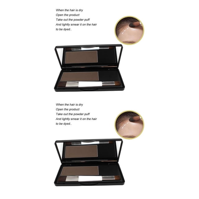 Qarigey Polvo para rellenar el cabello Roots Cover Up Corrector para cabello fino Castaño medio 2piezas Marrón medio