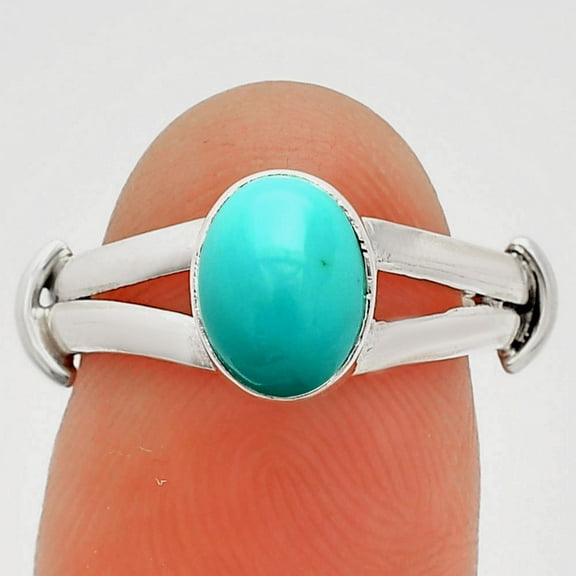 Sleeping Beauty Turquoise - USA 925 Sterling Silver Ring s.6 Jewelry R-1472 SDR233802