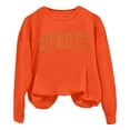 thumbnail image 6 of KHONTS Halloween Spooky Season Sweatshirts for Women Long Sleeve Crew Neck Basic Pullover Tops Loose Fit Cozy Winter Fall Tops Orange L, 6 of 6