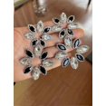 thumbnail image 1 of Pendientes colgantes de gran tamaño para bodas, joyas nupciales, diamantes de imitación, cristal, Dr. E1526, negro y blanco, 1 of 5