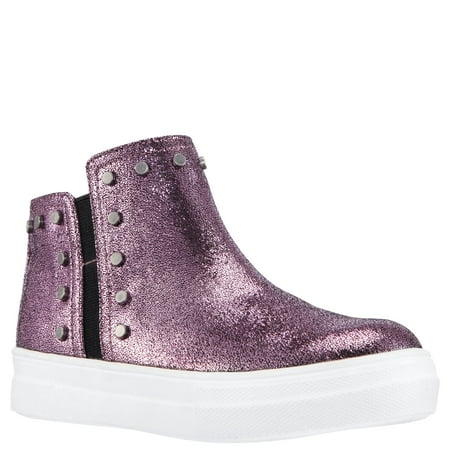 

KIDPIK Girls Slip On Metallic Hightop Sneaker Size: 9 Toddler - 6 Youth