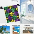 thumbnail image 2 of Dreamtimes Chic Fleur De Lis Pattern Mardi Gras Decor Soft Highly Absorbent Guest Large Home Hand Towels Multipurpose for Bathroom, Hotel, Gym and Spa (16 x 30 Inches), 2 of 4