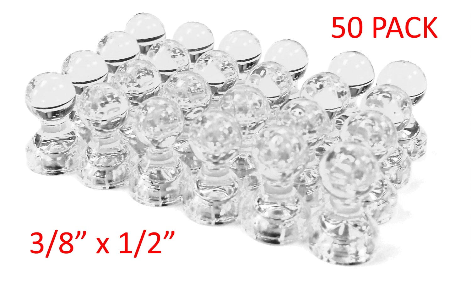 refrigerator magnets US SELLER 3/8" x 1/2" CLEAR whiteboard 100pk push pin 