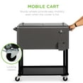 thumbnail image 3 of Best Choice Products 80qt Steel Rolling Cooler Cart w/ Bottle Opener, Catch Tray, Drain Plug, Locking Wheels - Gray, 3 of 8