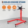 thumbnail image 4 of Support de Moteur 1300 1500 2000 Lb avec Tête Rotative à 360 Degrés, 4 Bras Réglables et 4 Roulettes, Support de Moteur en Acier Robuste pour l'Entretien des Véhicules et la Réparation Automobile, Rouge, 4 of 7