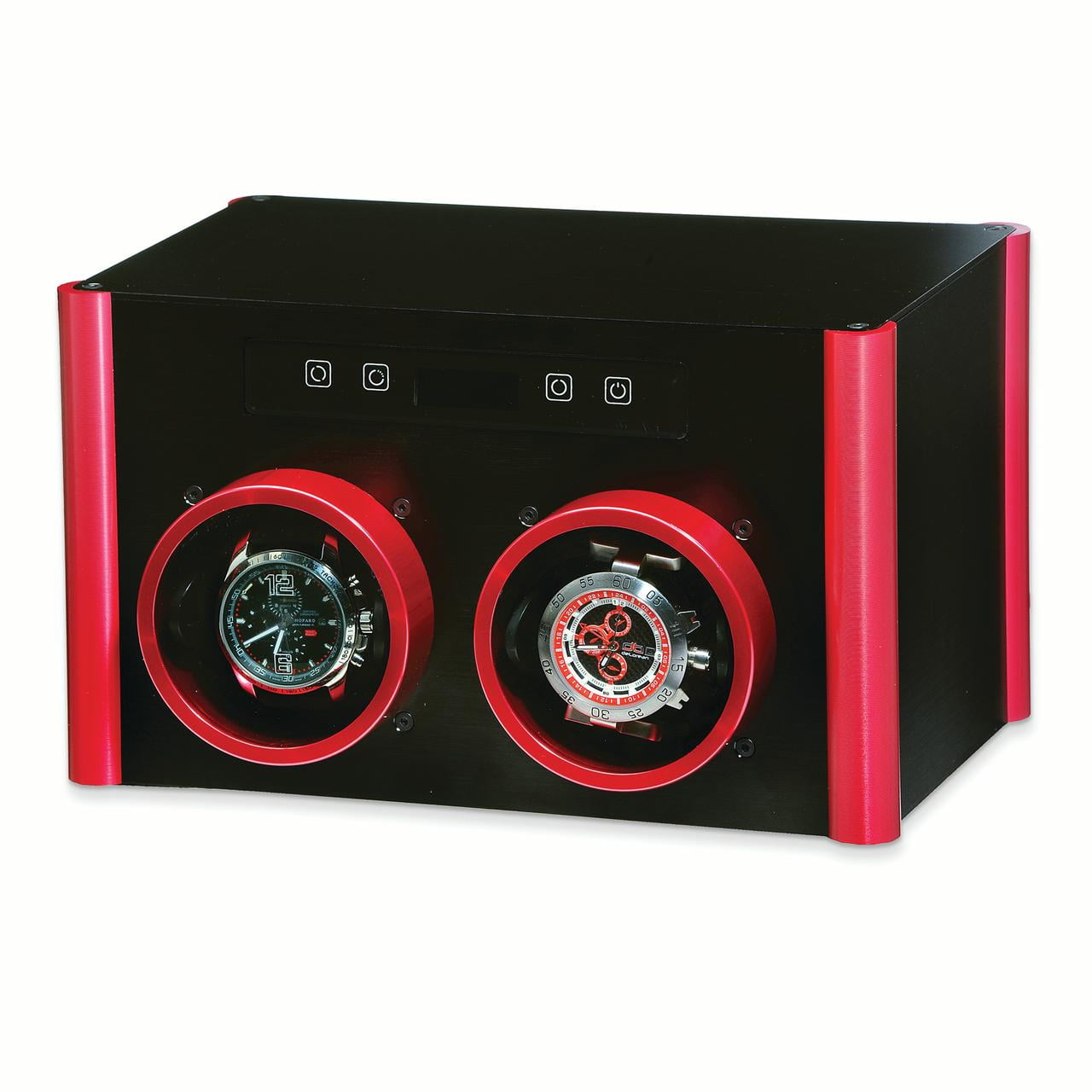 Rotations Black and Red Metal Double Watch Winder