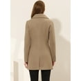 thumbnail image 4 of INSPIRE CHIC Women's Elegant Notched Lapel Button Single Breasted Winter Coat Light Brown XS, 4 of 5