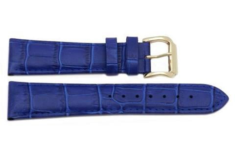 blue crocodile leather watch strap