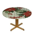 thumbnail image 3 of Nawypu  Deluxe Elastic Edged Flannel Backed Fitted Table Cover - Christmas Flower Pattern - Small Round - Fits Tables up to Diameter, 3 of 7